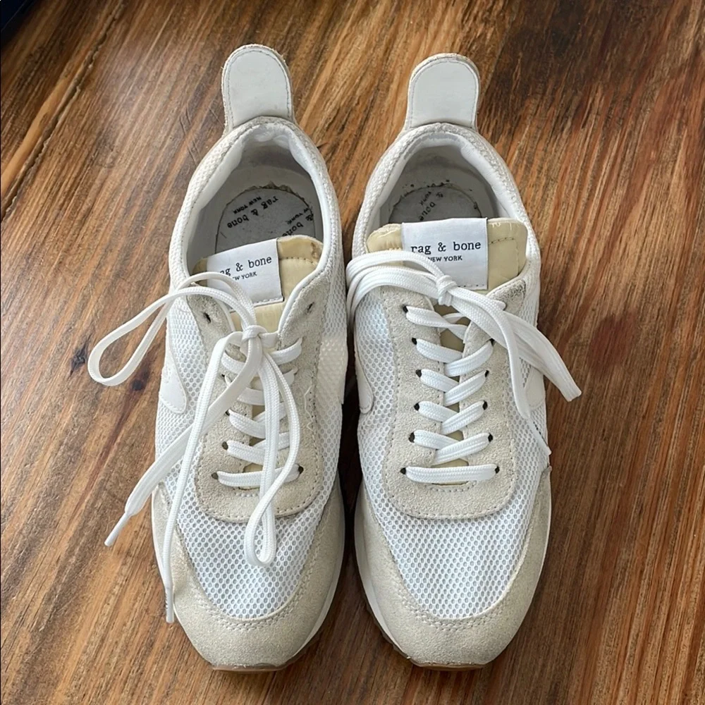 rag & bone Retro Runner Cream and Tan Women's Sneakers